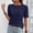 Blue, variant on Women's Moroccan Tile Graphic Tee Crew Neck Short Sleeve Regular Fit Casual Lightweight Summer Top