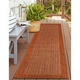 thumbnail image 6 of World Rug Gallery Contemporary Bordered Weather Resistant Reversible Indoor/Outdoor Area Rug - RUST 2'x7', 6 of 8