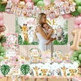 thumbnail image 2 of Cocomigo 184pcs Wild One Birthday Decorations Girl, Wild One Party Decorations Include Plate Banner Backdrop Tablecloth Cake Topper Pink Balloon Arch for Wild One Birthday Decorations, 2 of 7