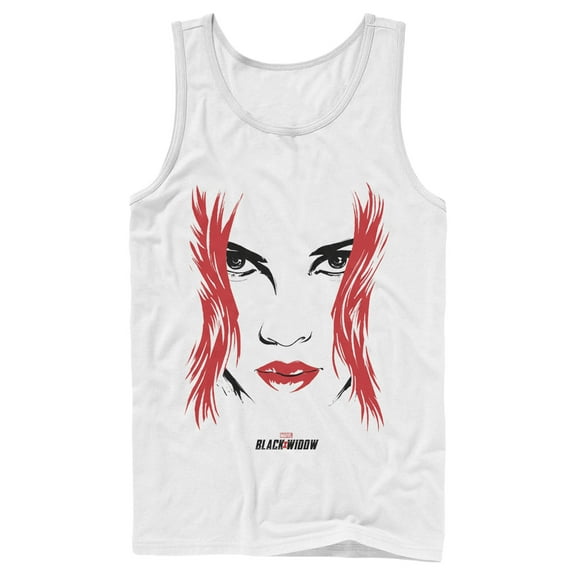 Men's Marvel Black Widow Painted 80's Face  Tank Top White Large