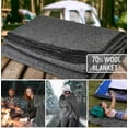 thumbnail image 2 of Jmr Usa Inc. Bulk Military Wool Blanket for Camping, Emergency and Everyday Use, Fire Retardant Extra Thick and Warm Outdoor Wool Blanket, 70% Wool, Navy, Size 62X84., 2 of 6