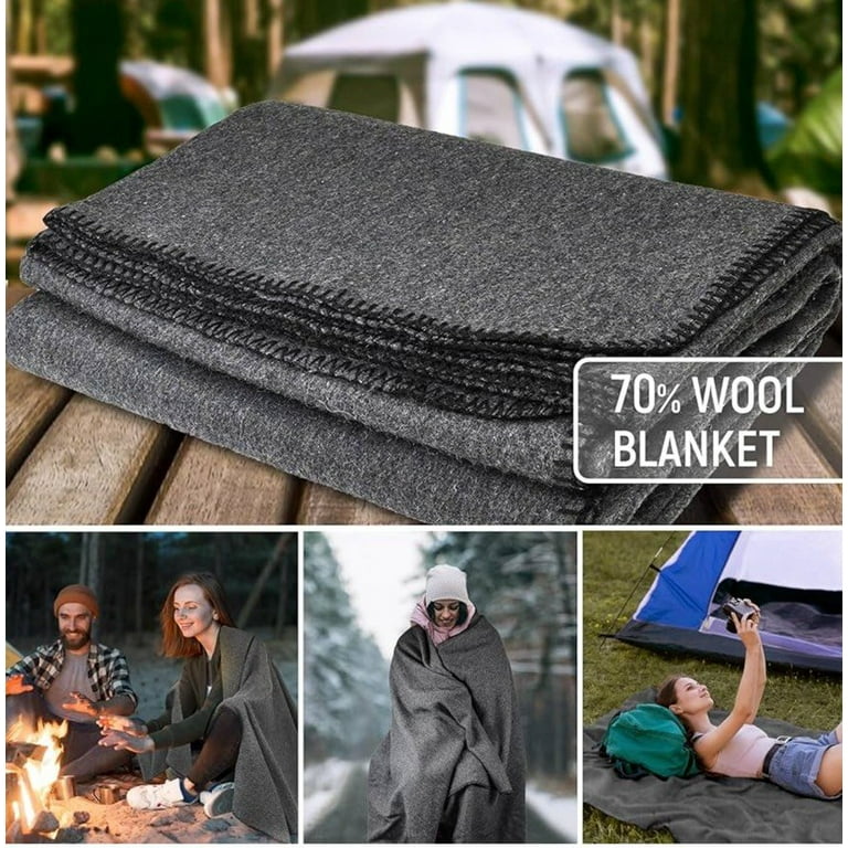 Jmr Usa Bulk Military Wool Blanket for Camping, Emergency and