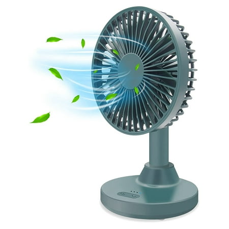 

USB Desk Fan Table Fan Oscillating Fan Head Rotating Adjustment Portable Mini Personal Fan 3 Speeds Green