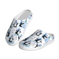 thumbnail image 2 of KLL Playful Penguins and Snowmen Pattern Adult Unisex Cozy Slippers,Fuzzy Slip-on Slippers TPR Sole Slippers Comfort Plush Home Footwear for Indoor & Outdoor-35/36, 2 of 7