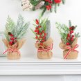 thumbnail image 3 of Mini Christmas Tree Desktop Ornament Christmas Decoration Hessian Base Home Decor Imitation Plants, 3 of 5