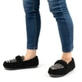 thumbnail image 2 of RockDove Women's Tartan Faux Fur Moc Slipper, 2 of 6