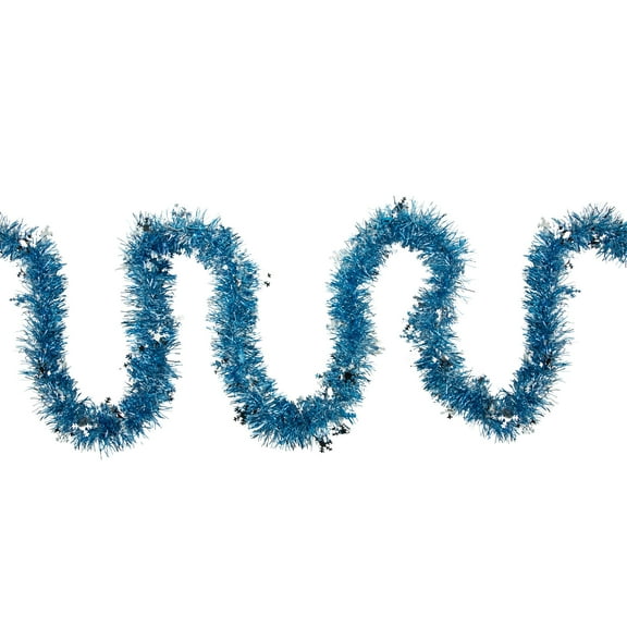 Northlight Tinsel with Snowflakes Artificial Christmas Garland - 12' x 3" - Blue and Silver - Unlit