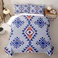 thumbnail image 2 of Castle Fairy Boho Hippie Geometric Twin Quilt Set 2 Pieces,Abstract Tribal Aztec Twin Coverlet Set,Navy Pink Lavender,1 Bedspread and 1 Pillowcase, 2 of 7