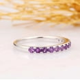 thumbnail image 2 of Amethyst Wedding Band Matching Band Engagement Ring Promise Ring 925 Sterling Silver Gemstone Jewelry For Women Gift, 2 of 5