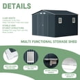 thumbnail image 6 of Outvue 10x10FT Outdoor Steel Storage Shed with Lockable Doors, Metal Patio Garden Tool Storage, 6 of 7