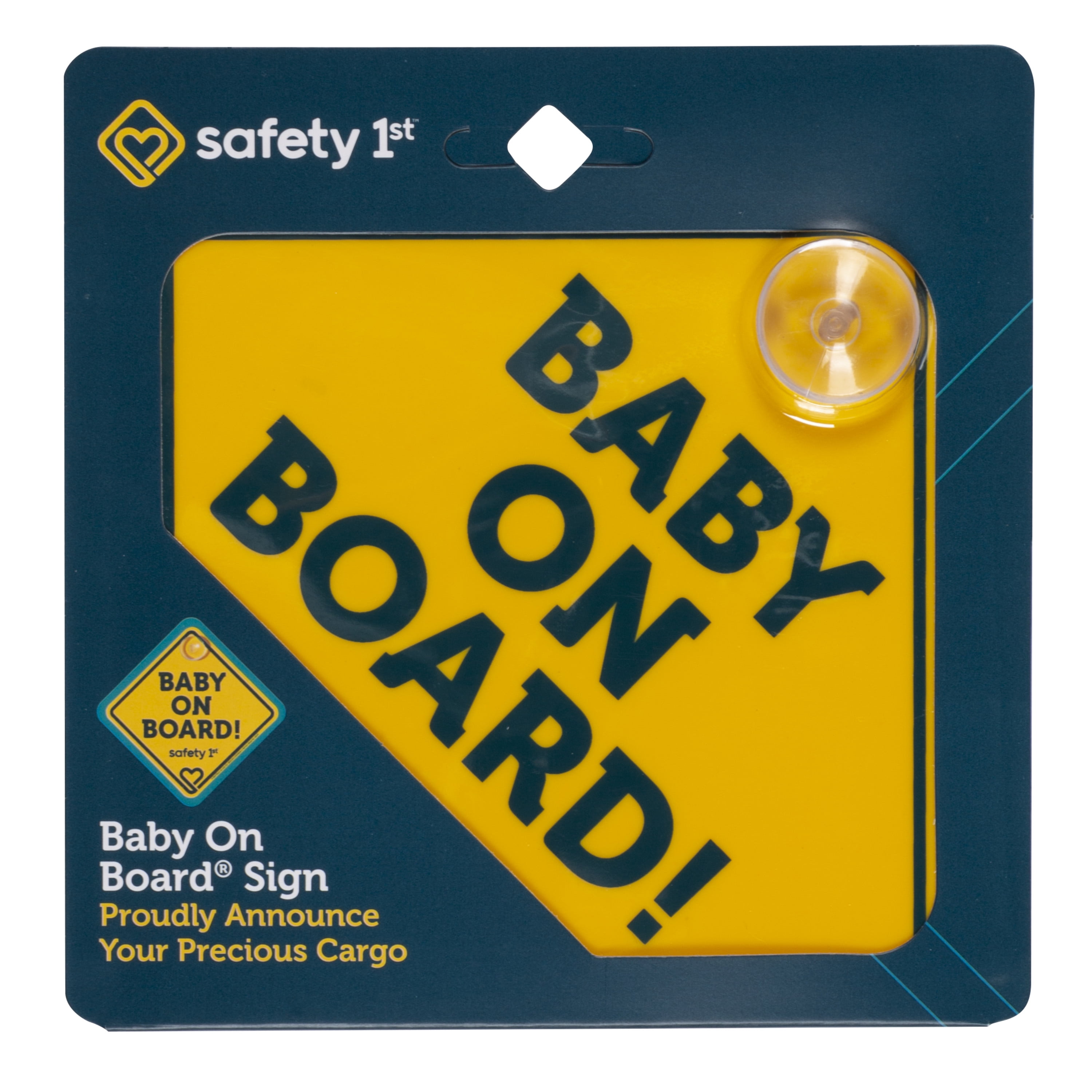 (4 pack) Safety 1ˢᵗ Baby On Board Sign, Yellow