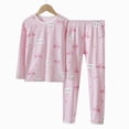thumbnail image 6 of TOWED22 Baby Toddler Girls Fall Winter Outfits 2pcs CartoonPrint Long Sleeve Round Neck Tee and Relaxed Pants Set Clothes(Pink,7-8 Y), 6 of 6