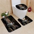 thumbnail image 1 of ABPHQTO Ave azor crestado en charco mirando hacia arriba Juego de alfombras de baño de 3 piezas Alfombra de baño Alfombra de contorno y tapa de inodoro, 1 of 2