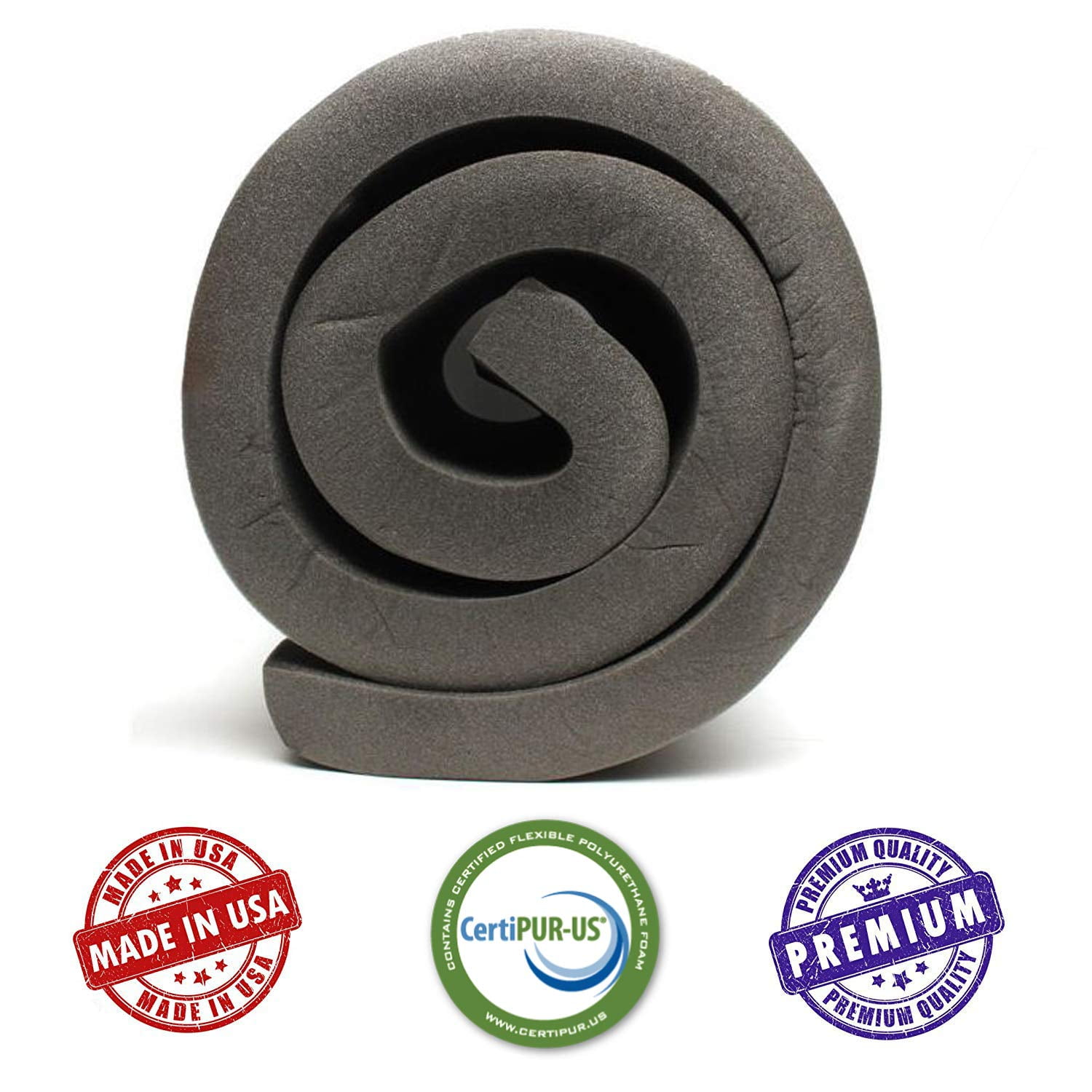 AKTRADING CO. CertiPUR-US Certified Rubber Foam Sheet (Upholstery Foam, Acoustic Foam Sheet, Seat Replacement & More) - 2" H X 24" W X 24" L