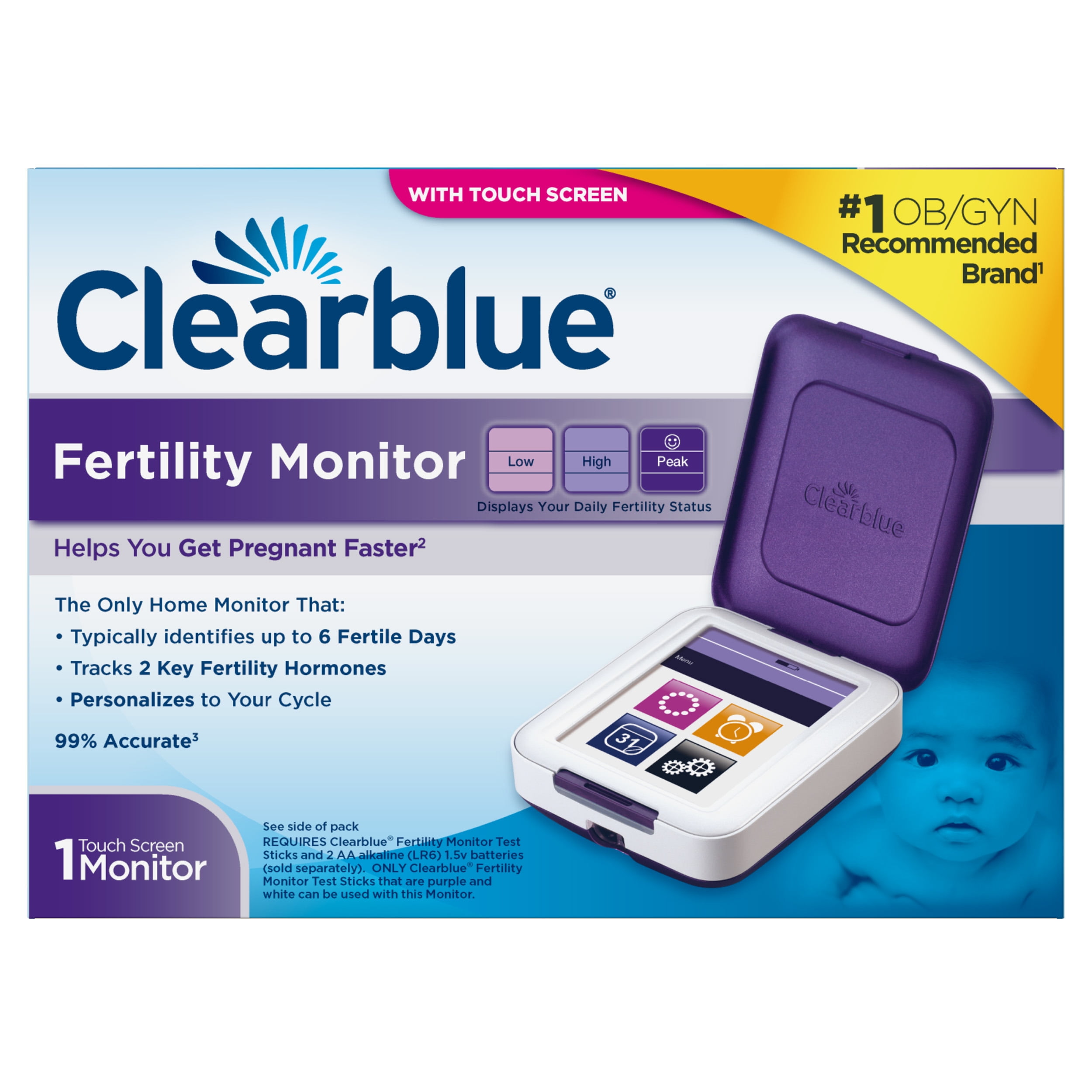 Clearblue Fertility Monitor, Touch Screen, 1 ct, Get Pregnant Faster