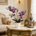 thumbnail image 1 of Artificial Orchid Potted Plants | Realistic Fake Silk Orchid Bonsai Tree | Home Office Desk Dining Table Decor | Ceramic Pot Included | Low Maintenance Indoor Decoration, 1 of 6