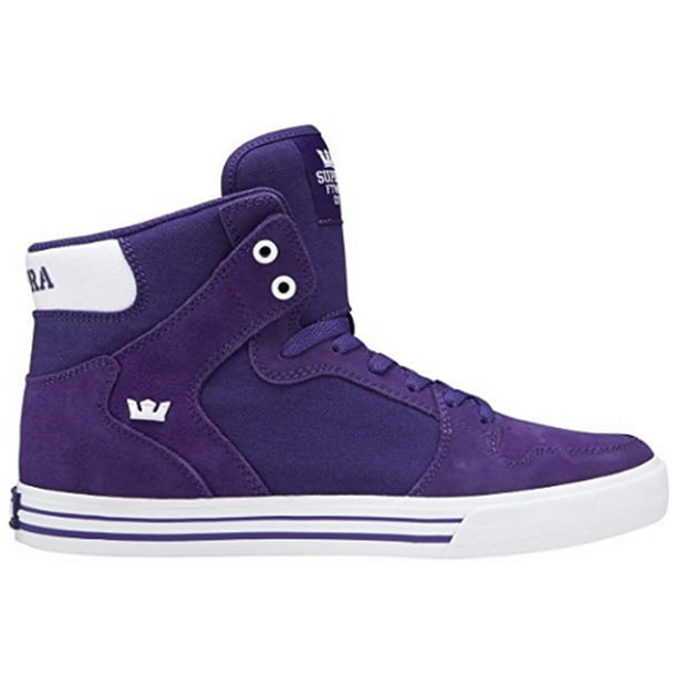 Bezwaar Meestal schotel Supra Vaider Men's Suede Hi Top Fashion Sneakers Athletic Shoes Purple  White 08044-501 - Walmart.com