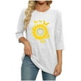 thumbnail image 5 of Sweatshirt for Women 3/4 Sleeve Tops Ribbed Knit Slim Fitted Tight Shirts Crewneck Basic Tee Tshirt 2025 Fall Casual Outfits Thanksgiving Heart-patterned Lightweight Tops Blouse as Women's Gift, 5 of 6