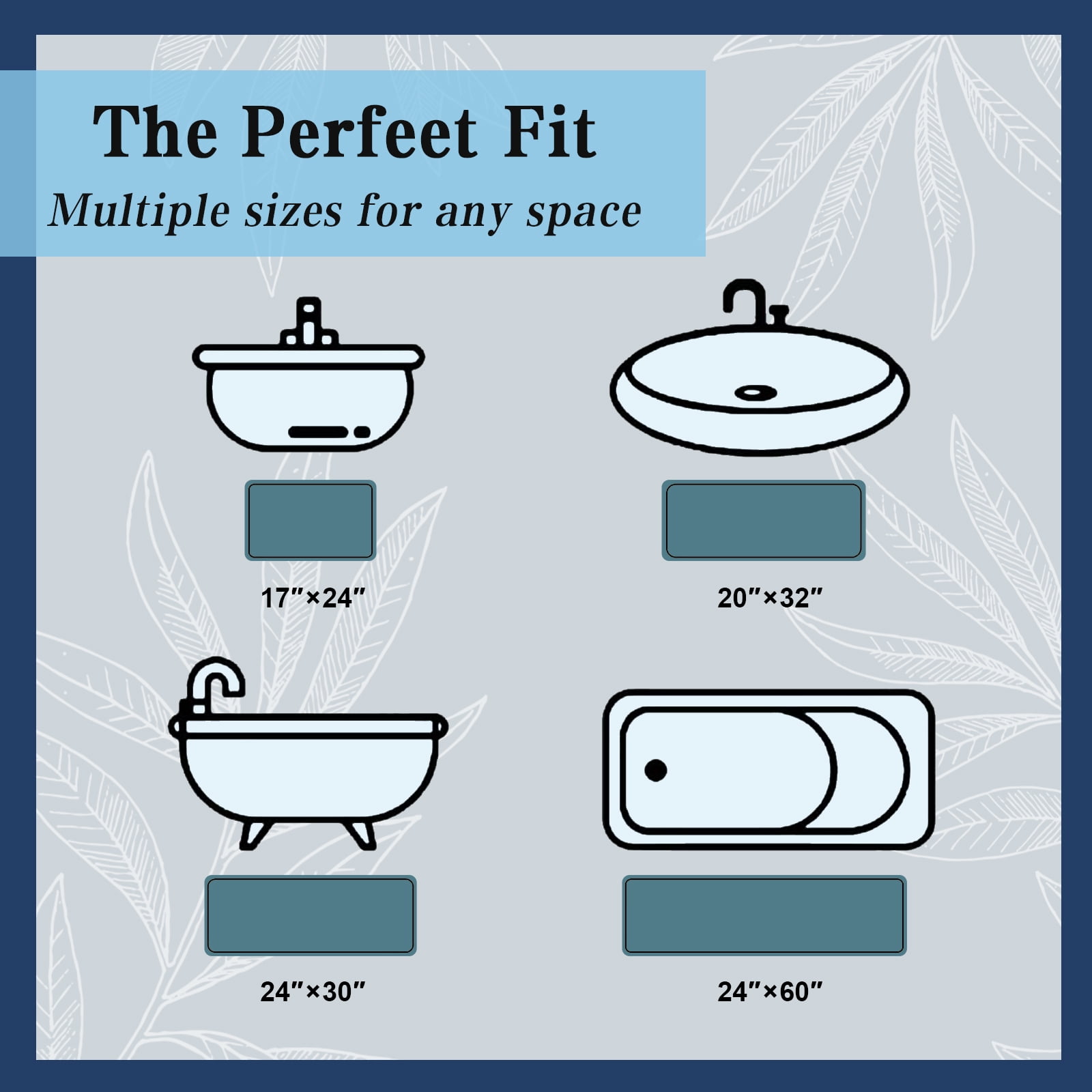 XIECUVA 1 Inch Memory Foam Bathroom Rugs, Machine Washable Non-Slip Bath Rugs, Super Absorbent Velvet (24"×60", Olive green)