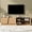 74.8’’ Oak, variant on Hemvt Modern 4-Door Wave Design TV Stand with Adjustable Shelves, 16-Color USB LED Accent Lighting, 74.8" Wide Storage Cabinet for Living Room, Bedroom, Home Office, Black