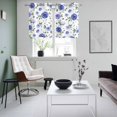 thumbnail image 5 of 2 Panels Kitchen Tier Curtains 39 Inch Length, Blue Flowers Grommets Window Treatment Curtain, Farmhouse Botanical Floral Leaves Country Thermal Curtains Drapes for Living Room/Bathroom, 5 of 9