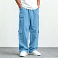 thumbnail image 6 of RQYYD Boys Cargo Pants Loose Fit Elastic Waist Multi Pockets Straight Leg for Big Kids, 6 of 7