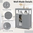 thumbnail image 4 of Resenkos Freestanding Bathroom Floor Cabinet with Double Shutter Doors-Gray, Bathroom Cabinets for Entryway Storage, Home Office Furniture, 4 of 6