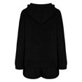 thumbnail image 4 of Scyoekwg Womens 2 Piece Sets Casual Sets Long Sleeve Sweatshirt Shorts Matching Outfits Fashion Sweatsuit Tracksuit (Black,S), 4 of 6