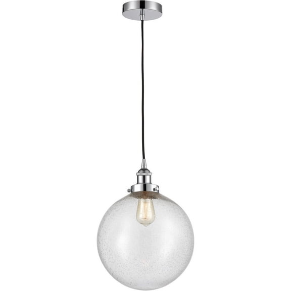 616-1PH-PC-G204-12 Innovations Lighting Beacon - 1 Light Mini Pendant In Industrial Style-15 Inches Tall and 12 Inches Wide-Polished Chrome