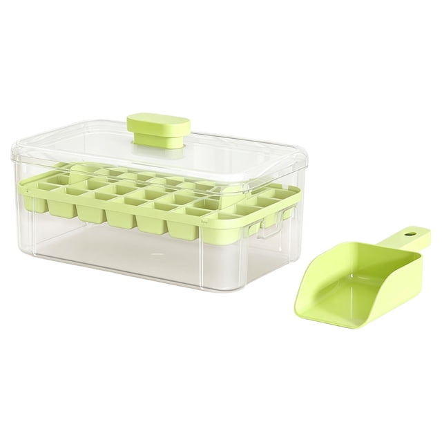 Ice Cube Tray Easy Release Tray with Lid Tray with and One Button Quick Release Trays for Freezer Ice Maker Box for Home