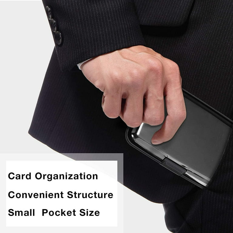 Vorkoi RFID Blocking Credit Card Protector Aluminum ID Case Hard Shell  Business Card Holders Metal Wallet for Men or Women 