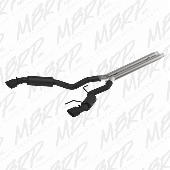MBRP 15 Ford Mustang GT 5.0 3in Cat Back Dual Split Rear Race Muffler, Black Coated, 4.5in Tips