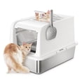 thumbnail image 1 of Caja de arena para gatos Courpal de acero inoxidable con tapa 3 en 1, 20 litros, 1 of 5