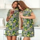 thumbnail image 4 of Easygdp Lemons on Striped Camisón de manga corta para mujer, informal, estampado, 4 of 6