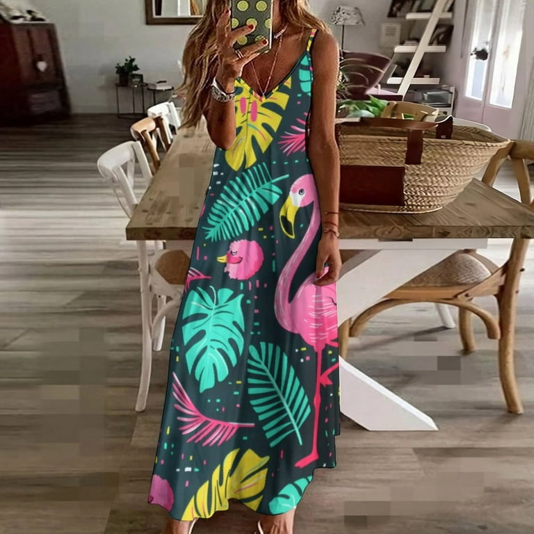 Flamingo Pattern Design Sleeveless Dress Woman Fashion Long Dresses Women's  Summer Suit Dress 2025 - Walmart.com