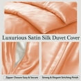 thumbnail image 2 of Amay Satin Silk King Duvet Cover Set (90"×104",Peach ) – Ultra-Soft, Wrinkle-Resistant – Ideal for Spacious Bedrooms, Couple Beds – 3-Piece Set, 2 of 5