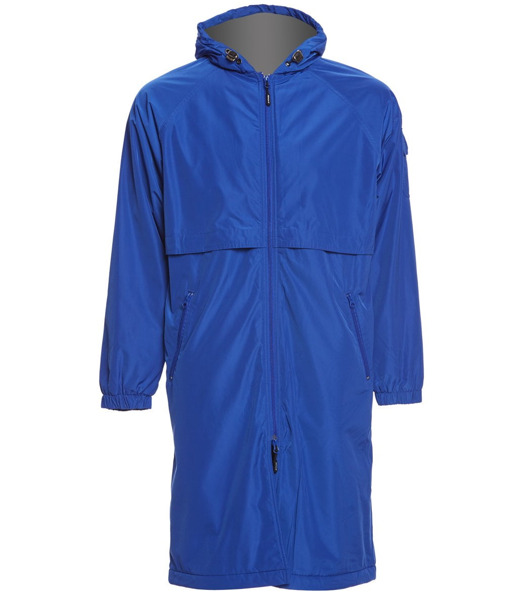 Sporti Comfort FleeceLined Swim Parka (Large, Royal Blue Shell/ Charcoal Lining)