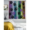 thumbnail image 3 of Colorful Dog Sheer Curtains for Living Room Bedroom, Light-filtering Sheer Curtain, Paw Prints on The Board Rod Pocket Voile Window Treatment Drapes, 52’’Wx72’’L, 2 Panels Set, 3 of 7
