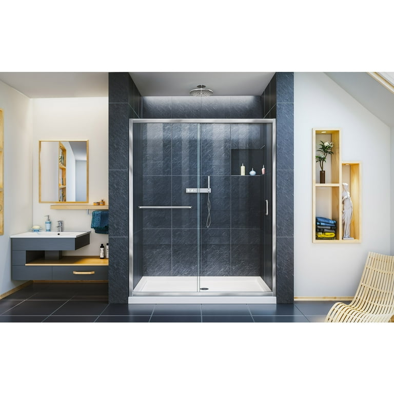 DreamLine Infinity-Z 56-60 in. W x 72 in. H Semi-Frameless Sliding