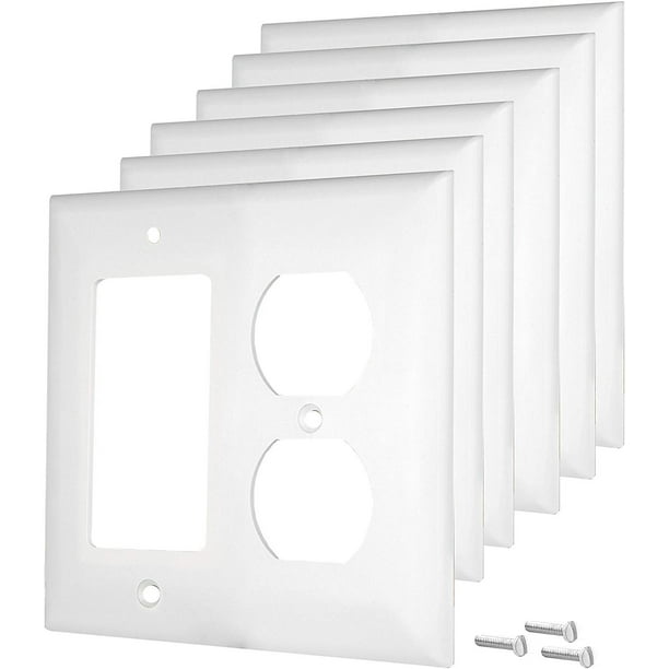 Pack of 6 Wall Plate Outlet Switch Covers by SleekLighting Decorative