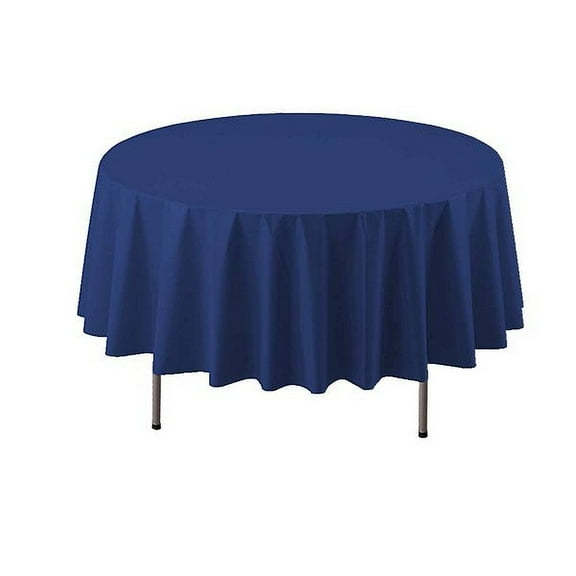 1 - Party Essentials 84" Round Valumost Table Covers - Navy Blue