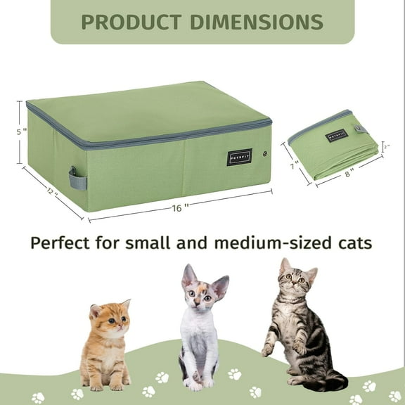 Portable Collapsible Litter Box - Leak-Proof Travel Litter Box for Cats in Car/Hotel/Lawn