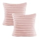 thumbnail image 1 of 2 piezas de doble cara de piel sintética de felpa decoración abrazar funda de almohada sofá dormitorio con rayas borrosas funda de almohada suave funda de cojín, 1 of 5