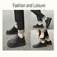 thumbnail image 5 of Men's Casual Leather Shoes Hand-Stitched Fashion Classic Loafers Lightweight Lace-Up Non-Slip Wear-Resistant Work Shoes Black 10 US, 5 of 7