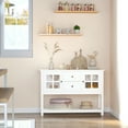 thumbnail image 4 of HOMCOM Kitchen Sideboard Buffet Cabinet, Console Table with Adjustable Shelves, Glass Door Server Cupboard with 2 Drawers for Dining Room, Living Room, White, 4 of 10