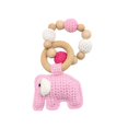 thumbnail image 1 of Pulsera de cuentas de madera para bebé, sonajero de ganchillo con forma de elefante, mordedor para bebés, chupete para lactancia, juguetes molares, 1 of 5