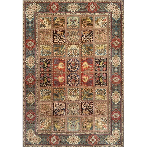 Ahgly Company Machine Washable Indoor Rectangle Traditional Dark Sienna Brown Area Rugs, 2' x 3'