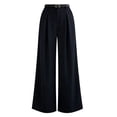 thumbnail image 6 of Edvintorg Work Pants Women High Waisted Pleated Wide Leg Dress Trousers with Pockets Women Business Pants Dark Blue L, 6 of 6