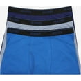 thumbnail image 3 of Hanes Men's 3 Pack Cool Comfort Boxer Briefs Lightweight Breathable Mesh Comfort Flex Waistband, Assorted Blues, 3 of 3