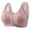 Gray, variant on Bigersell Bras for Women Button Front Closure Wireless Bras Ladies Push up Bra No Underwire Snap Bras for Old Women Comfort V-Neck Padded Bralette Red 40